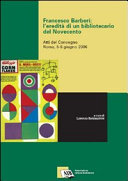 Copertina  Francesco Barberi : l'eredità di un bibliotecario del Novecento