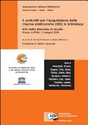 Copertina  I contratti per l'acquisizione delle risorse elettroniche (RE) in biblioteca 